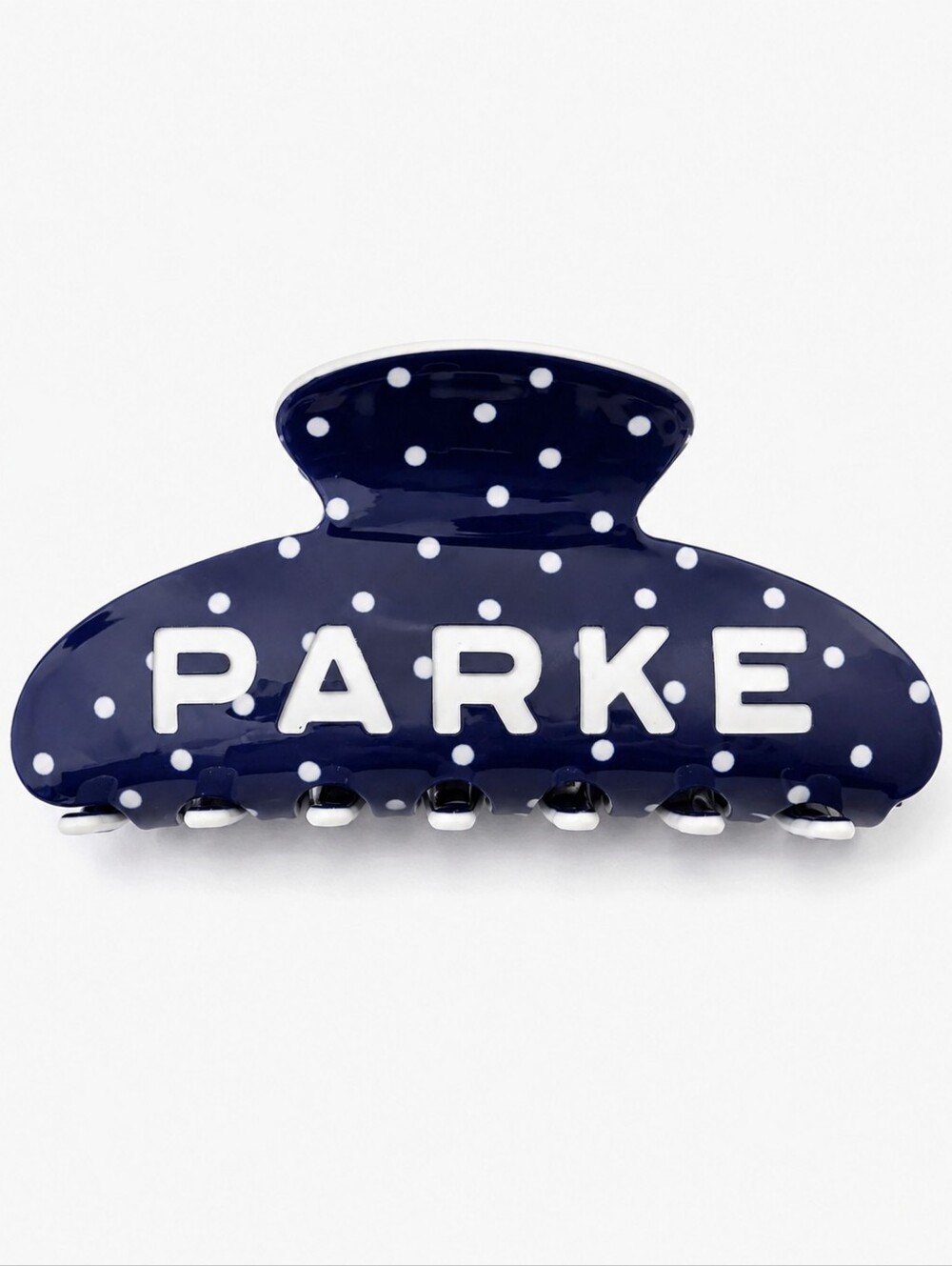 Parke Sold Out Polka Dot Navy Claw Clip + Bag Nwt